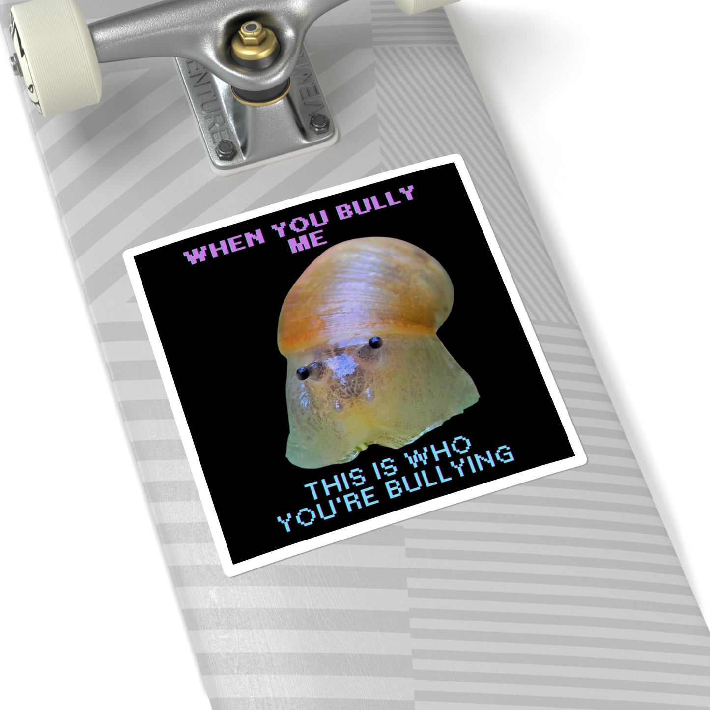 Funny Snail Stickers, Humorous Laptop Stickers, Anti-Bullying Decals, Cute Snail Square Stickers, Quirky Gifts for Friends