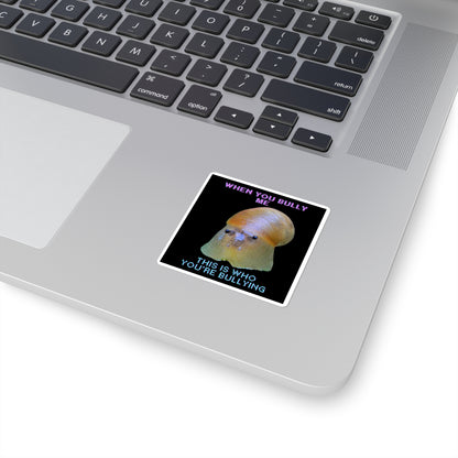 Funny Snail Stickers, Humorous Laptop Stickers, Anti-Bullying Decals, Cute Snail Square Stickers, Quirky Gifts for Friends