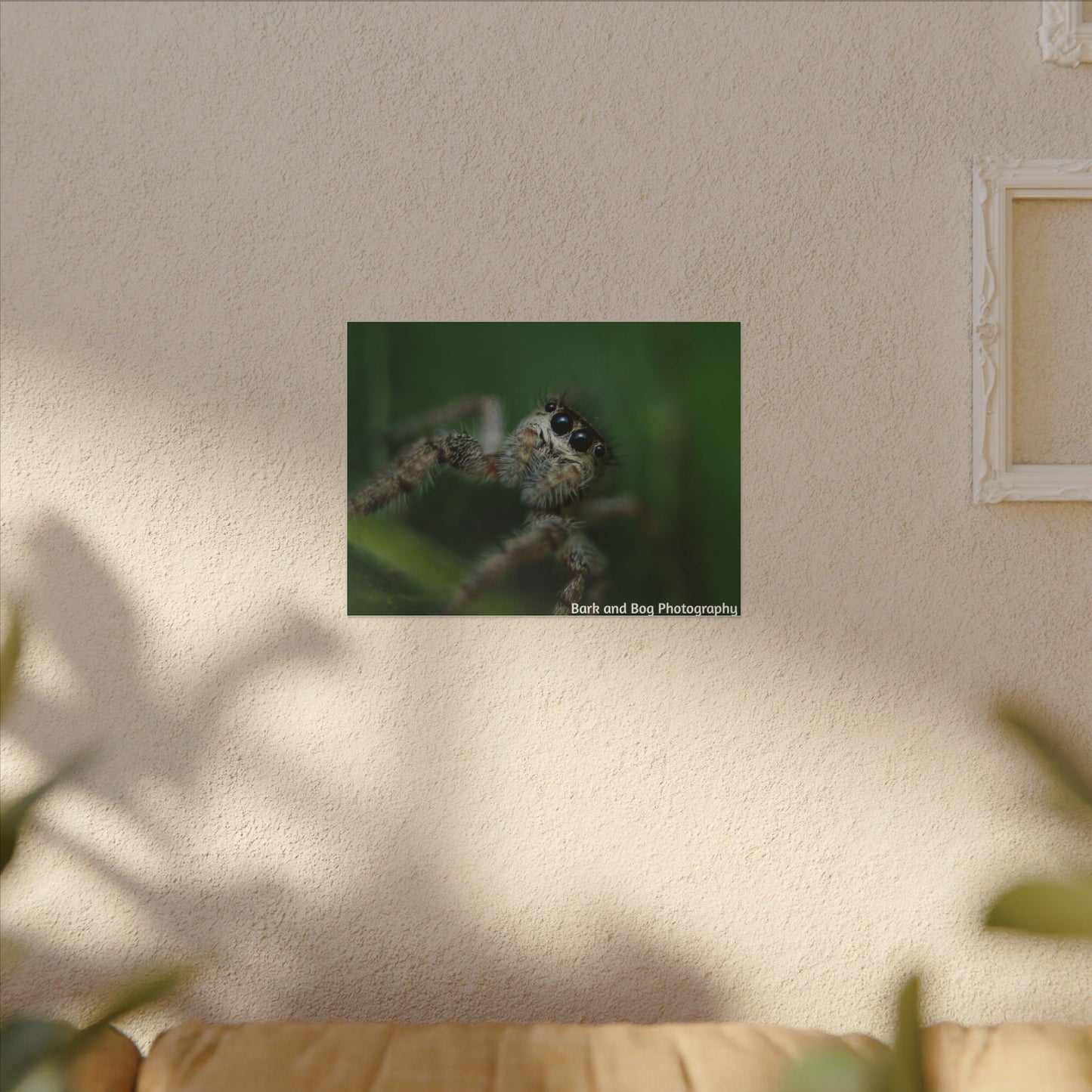 Nature-Inspired Spider Canvas Art, Unique Wall Decor, Home Aesthetic, Bug Lover's Gift, Greenery Design, Insect Wall Art, Eco-Friendly Decor